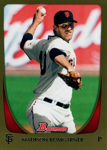 2011 Bowman Gold #127 Madison Bumgarner Giants thumbnail
