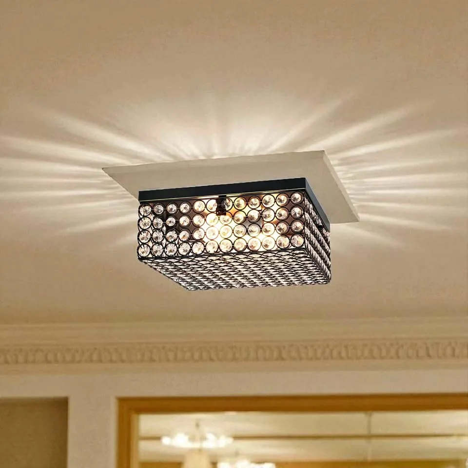 🍂SALE🍂 chandalier CEILING CRYSTAL FLUSH MOUNT LIGHT thumbnail
