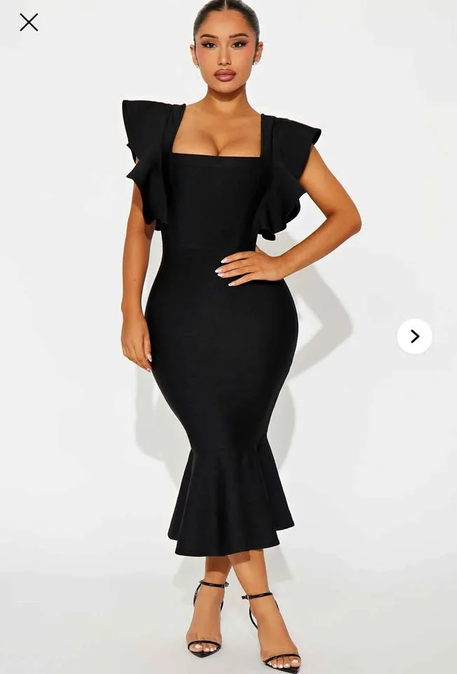 Cocktail ~ Formal Midi Dress ~ Size Large (fits Medium) thumbnail