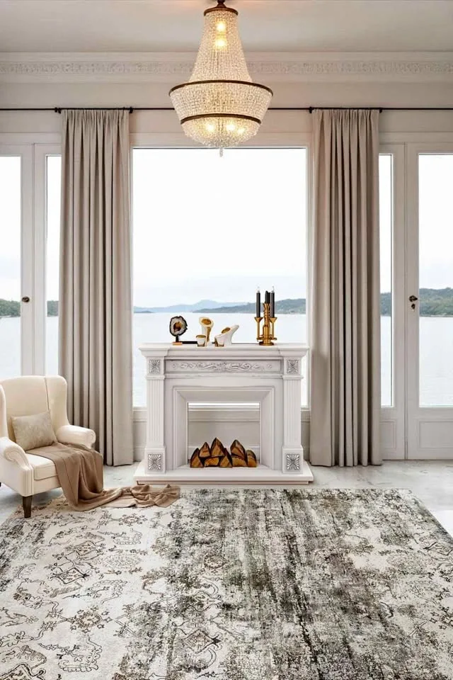 9x6 DISTRESSED VINTAGE WASHABLE RUG thumbnail