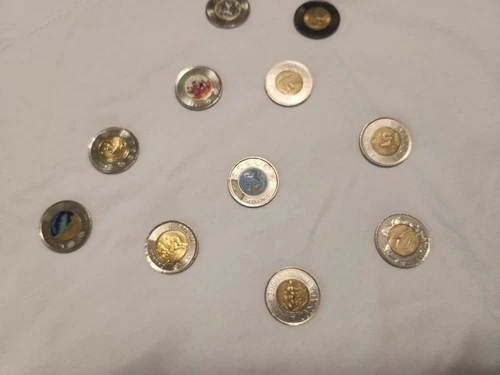 Conmemorative Canadian coins mixed lot 12 Toonies - photo 3