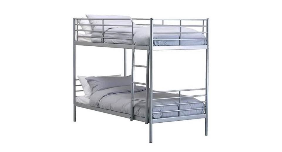 Ikea Svarta steel frame 2 tier silver bunk bed frame - photo 2