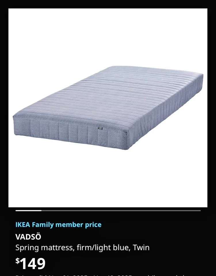 IKEA VADSÖ Twin Mattress – Like New
