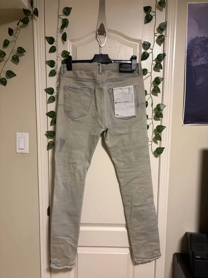 Authentic Light gray purple brand jeans image indicator(2)