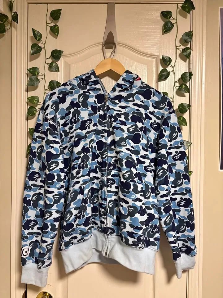 Men’s Medium Bape Hoodie Blue ABC Camo Hoodie! (1:1) thumbnail