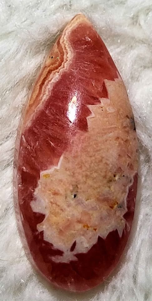 Rhodochrosite crystal teardrop cabochon - photo 2