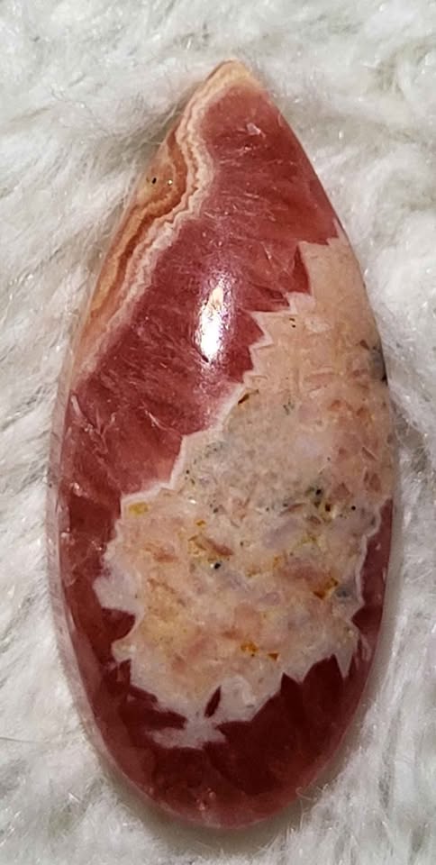 Rhodochrosite crystal teardrop cabochon - photo 4