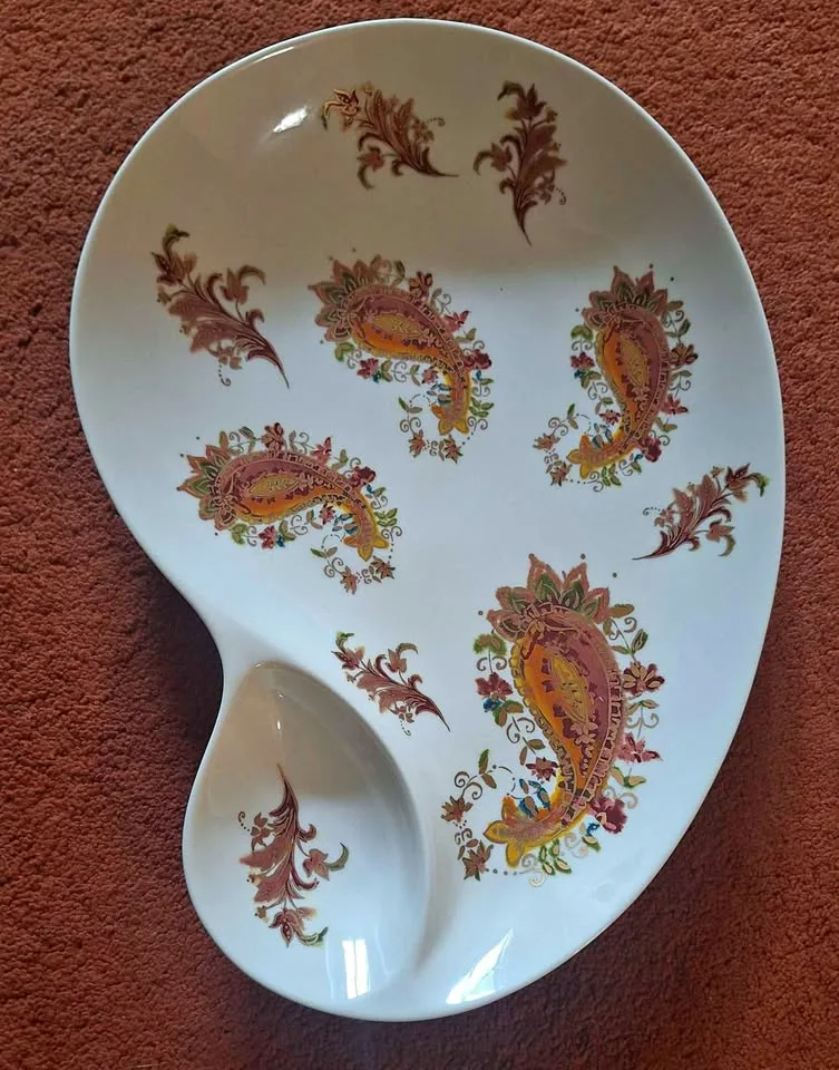 Lenox Burnished Amber Paisley Chip & Dip