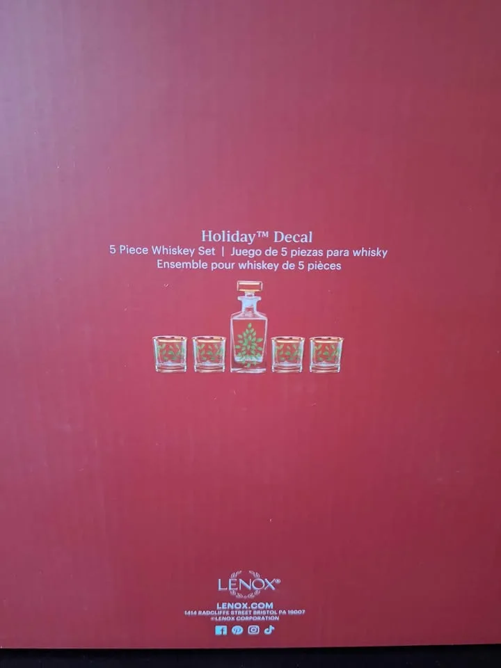 Lenox Holiday 5-Piece Decanter & Whiskey Glass Set image indicator(2)