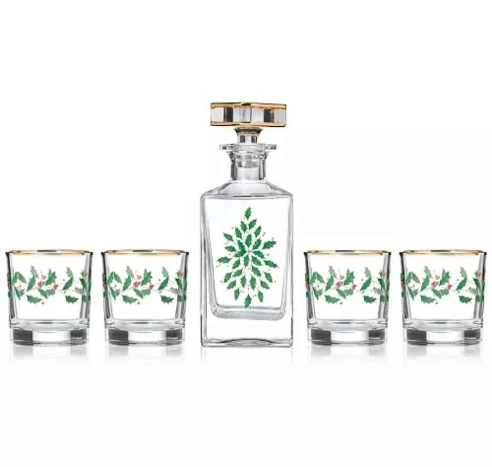 Lenox Holiday 5-Piece Decanter & Whiskey Glass Set image indicator(4)