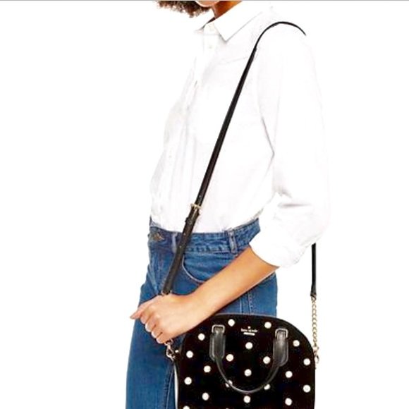 kate spade Laurel Way Velvet Reiley w strap - Black OBO - photo 2