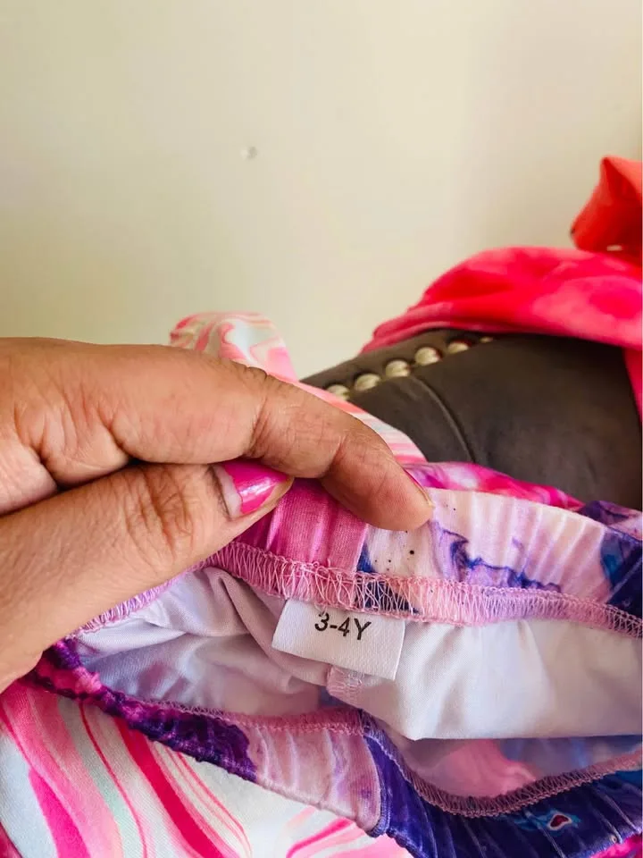 5pcs Vibrant Tie-Dye & Marble Pattern Girls' Stretchy Leggings - image indicator(5)