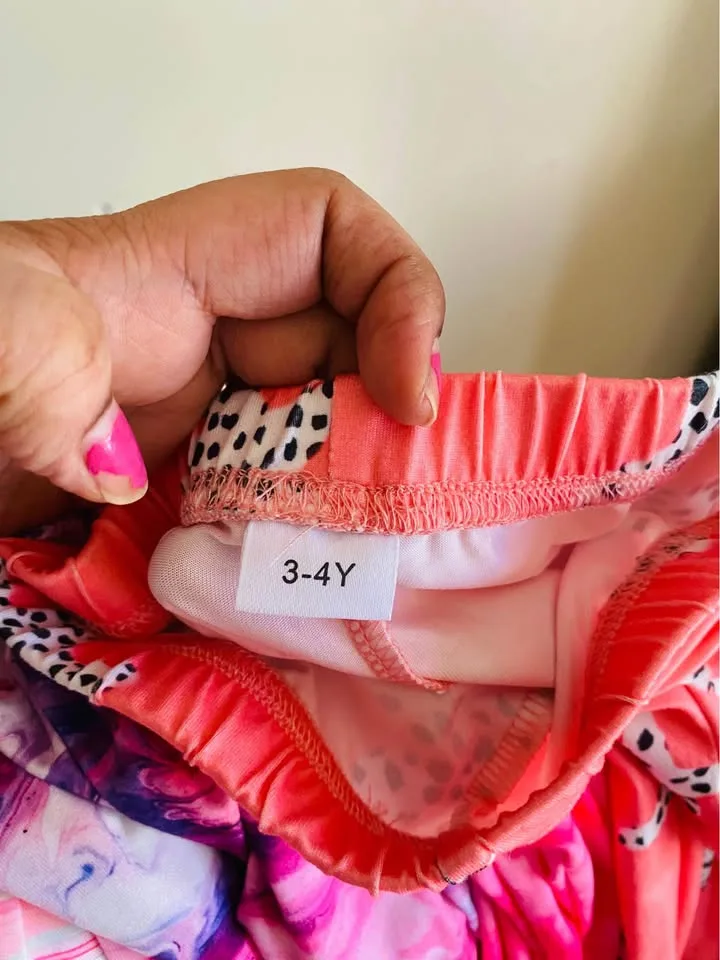 5pcs Vibrant Tie-Dye & Marble Pattern Girls' Stretchy Leggings - image indicator(7)