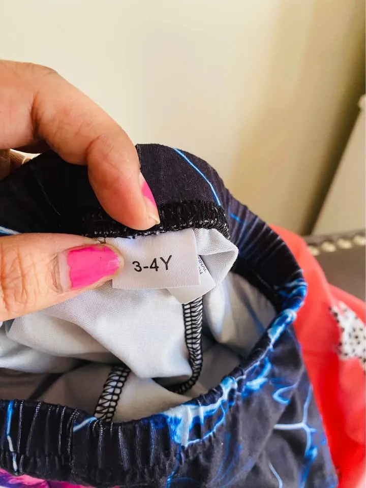 5pcs Vibrant Tie-Dye & Marble Pattern Girls' Stretchy Leggings - image indicator(8)