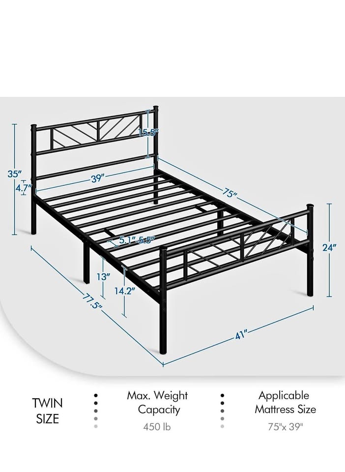Move out Sale: Twin bed frame (without mattress)