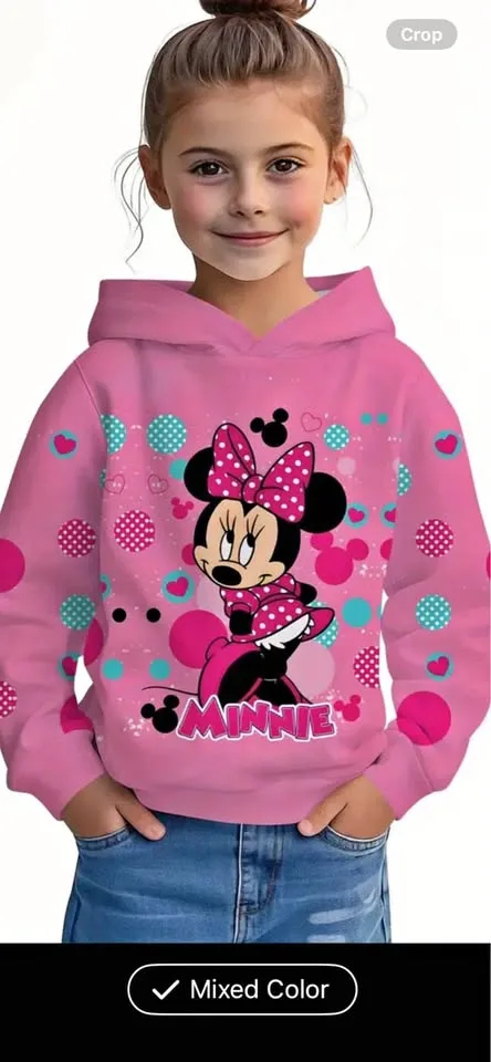 Minnie Mouse Sweatshirt - Pink Polka Dot & Minnie Bow Print