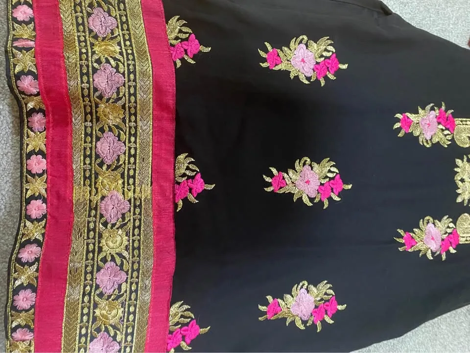 Beautiful 😍 Georgette suit with heavy pearl work sharara, heavy image indicator(4)