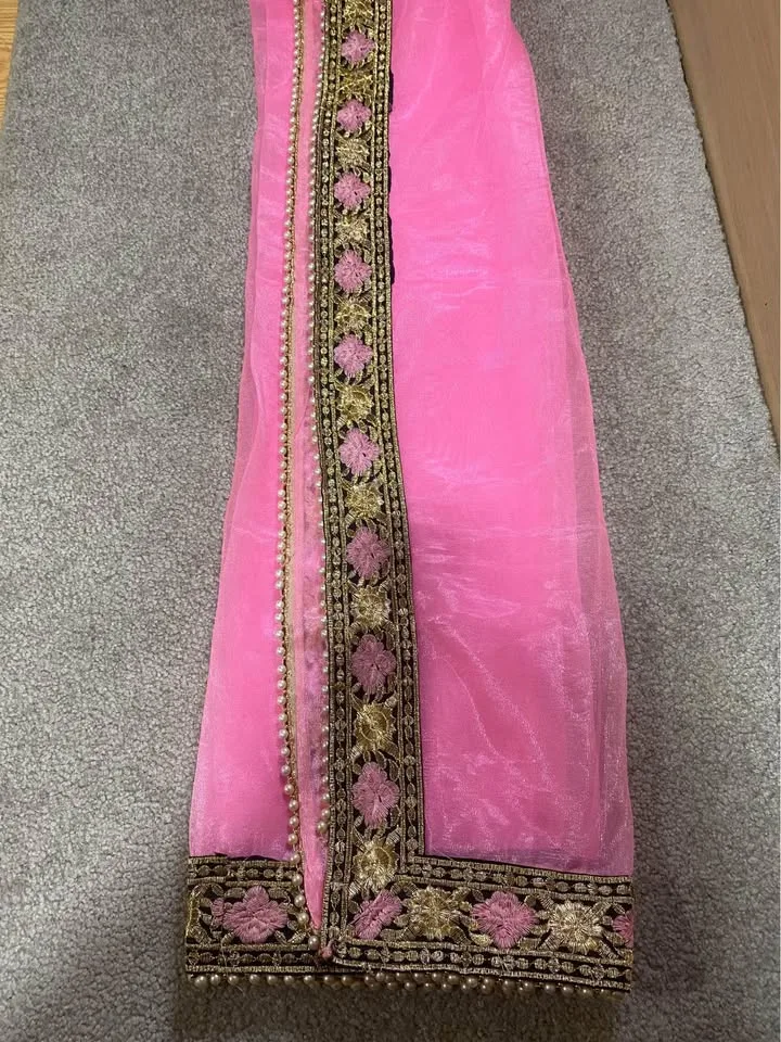 Beautiful 😍 Georgette suit with heavy pearl work sharara, heavy image indicator(8)