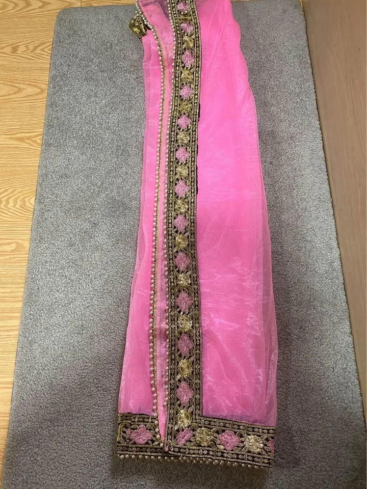 Beautiful 😍 Georgette suit with heavy pearl work sharara, heavy image indicator(9)