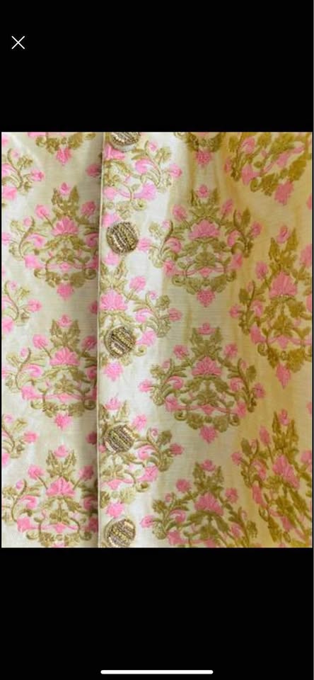 Beautiful sherwani 😍 brand new raw silk with kundan work all ove