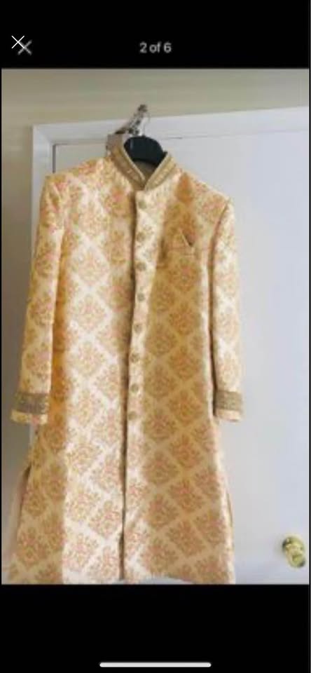 Beautiful sherwani 😍 brand new raw silk with kundan work all ove - photo 2