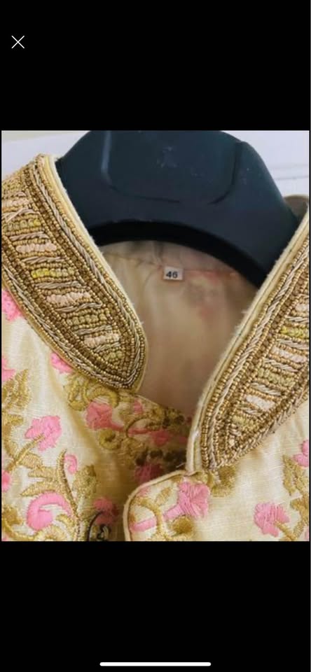 Beautiful sherwani 😍 brand new raw silk with kundan work all ove - photo 3