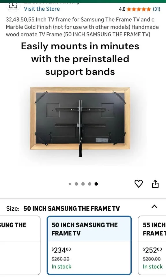 Antique / Vintage - Style TV frame for 50” Samsung The Frame TV image indicator(6)