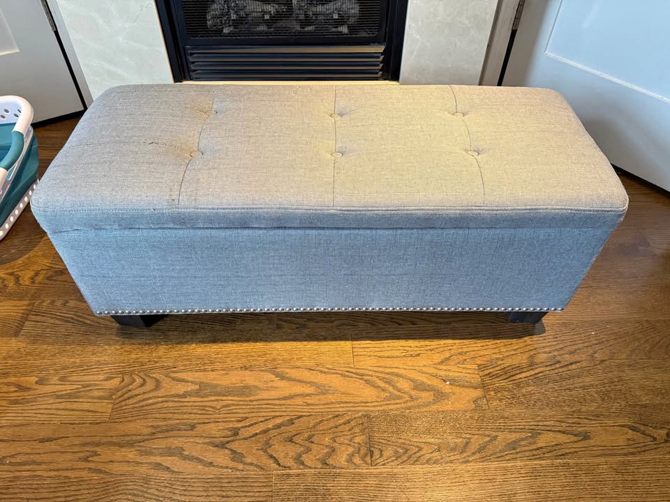 Gray Storage Bench