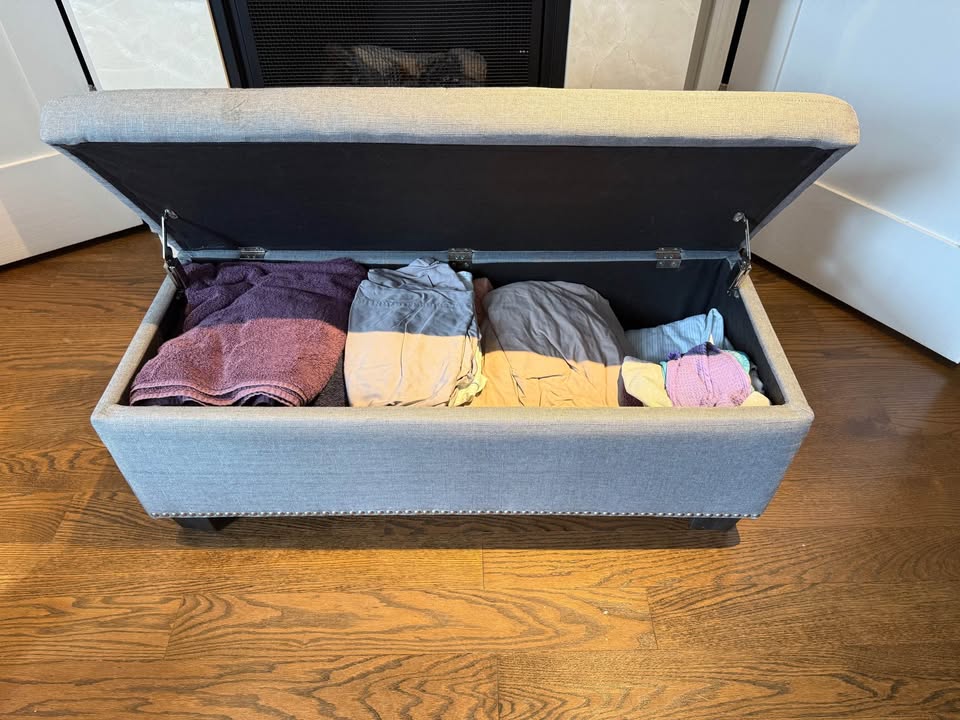 Gray Storage Bench - photo 2