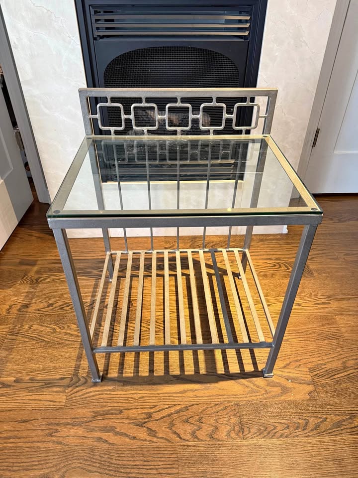Glass Top Bedside Tables/Night Stand (2 Available)