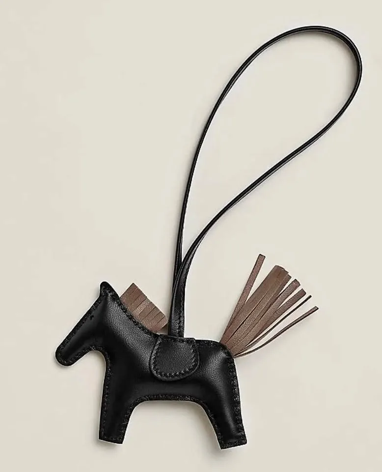 New and Authentic Hermes Rodeo PM Rare Black / Etoupe - with Rec