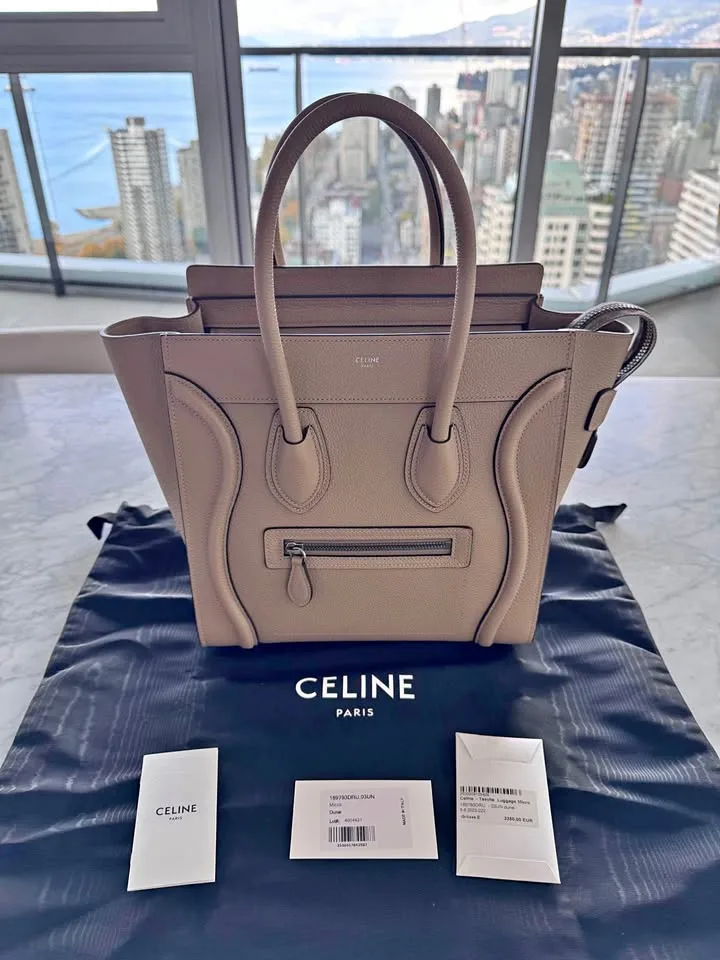 New Celine Micro Luggage Bag with Receipt