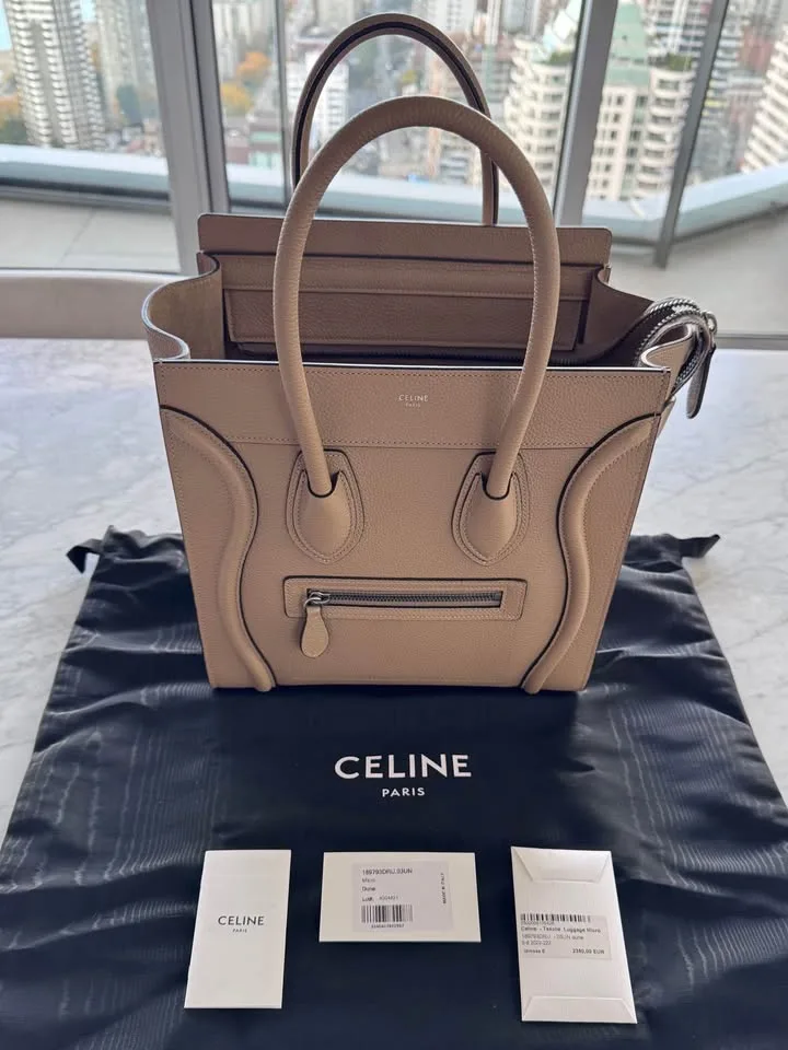 New Celine Micro Luggage Bag with Receipt image indicator(3)