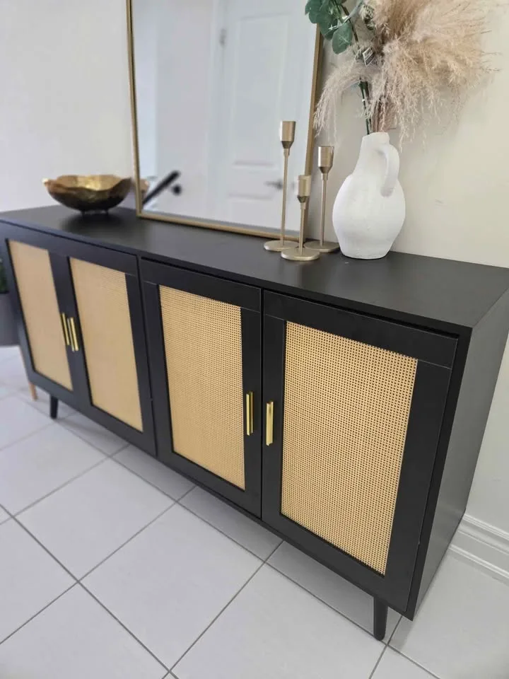 Oak or black storage cabinet buffet cabinet warehouse clearance image indicator(2)