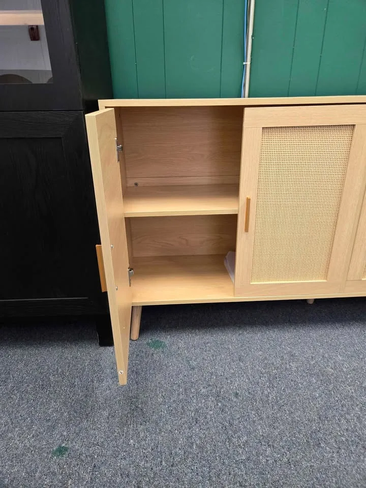 Oak or black storage cabinet buffet cabinet warehouse clearance image indicator(3)