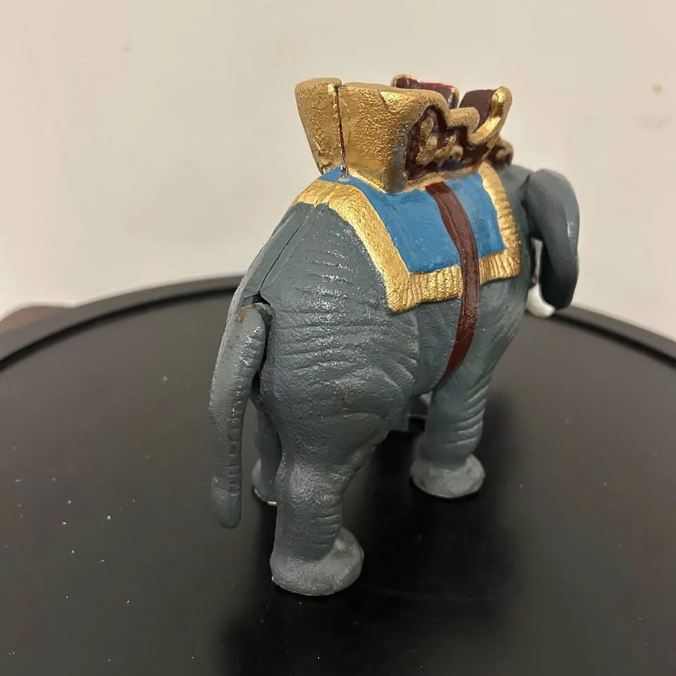 Cast Iron Elephant Mechanical Coin Bank image indicator(8)