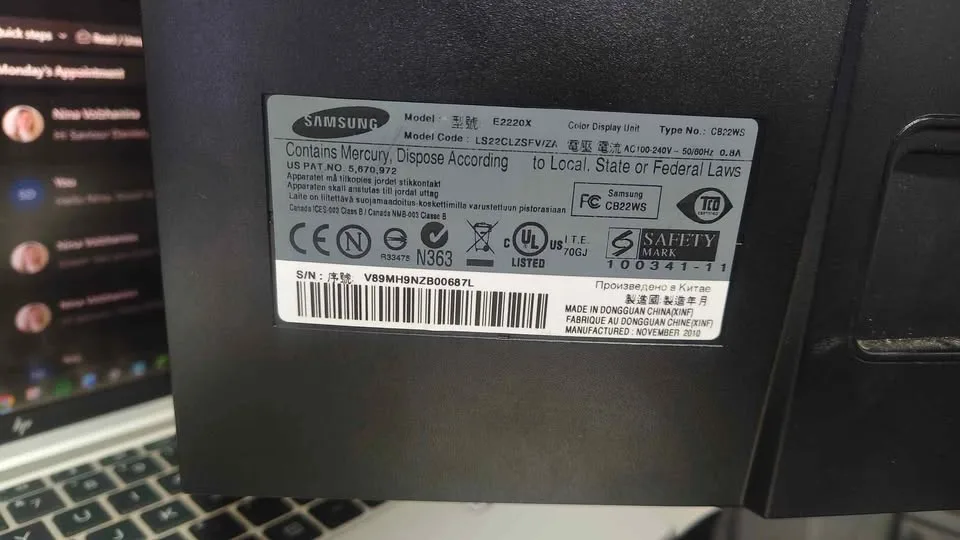 Samsung 22 inch Monitor image indicator(3)