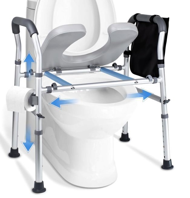 Raised Toilet Seat with Handles-Toilet Seat Riser for Seniors wi
