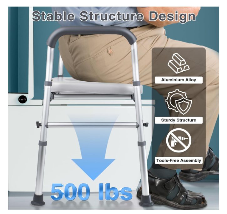 Raised Toilet Seat with Handles-Toilet Seat Riser for Seniors wi - photo 2