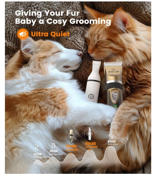 oneisall Dog Clippers and Paw Trimmer Kit 2 in 1 Low Noise Cordl - photo 4