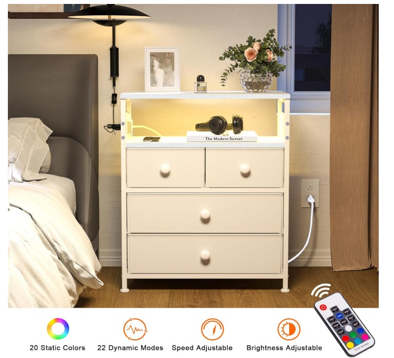 REAHOME Nightstand with Charging Station - photo 4