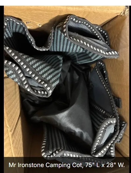 Mr Ironstone Camping Cot, 75" L x 28" W image indicator(3)