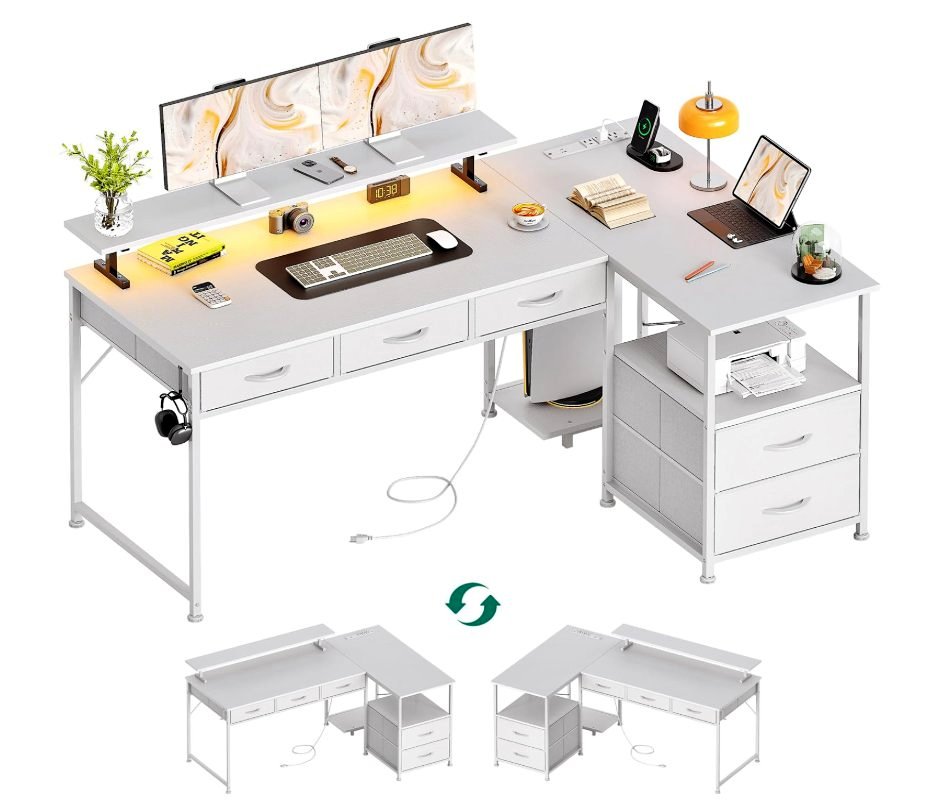 Mexin 55 Inch L Shaped Computer Desk