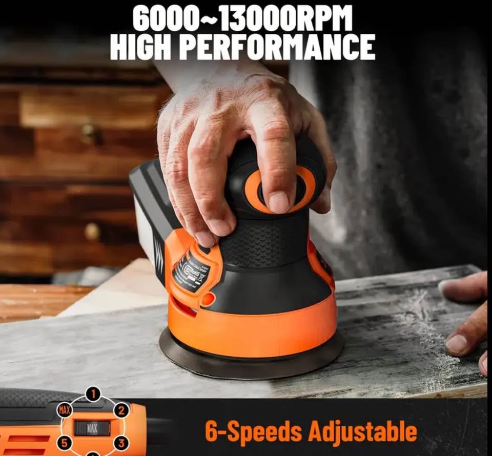 Orbital Sander, 6 Variable Speeds, Up to 13000 rpm - photo 2