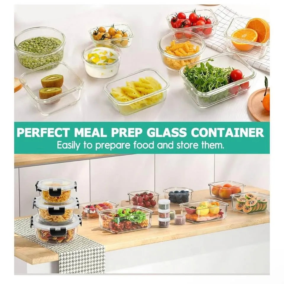 12pcs Leakproof Glass Containers TOP QUALITY 🔥 DURABLE! image indicator(2)
