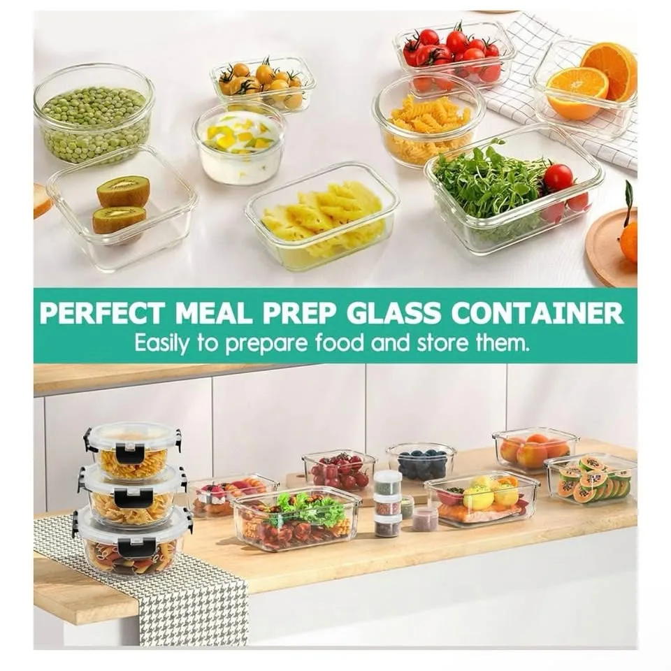 12pcs Leakproof Glass Containers TOP QUALITY 🔥 DURABLE! image indicator(7)
