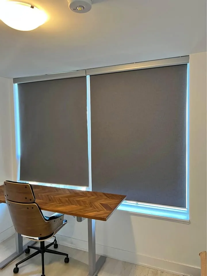 Two blackout roller blinds TRETUR light gray, 122.0x195 cm