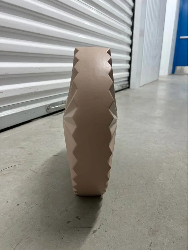 Tan/Pink home decor vase , ceramic 11.5 inch image indicator(3)