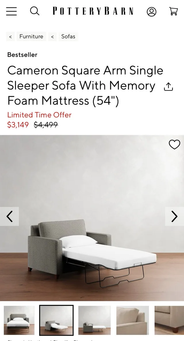 Sleeper Sofa Pottery Barn image indicator(5)