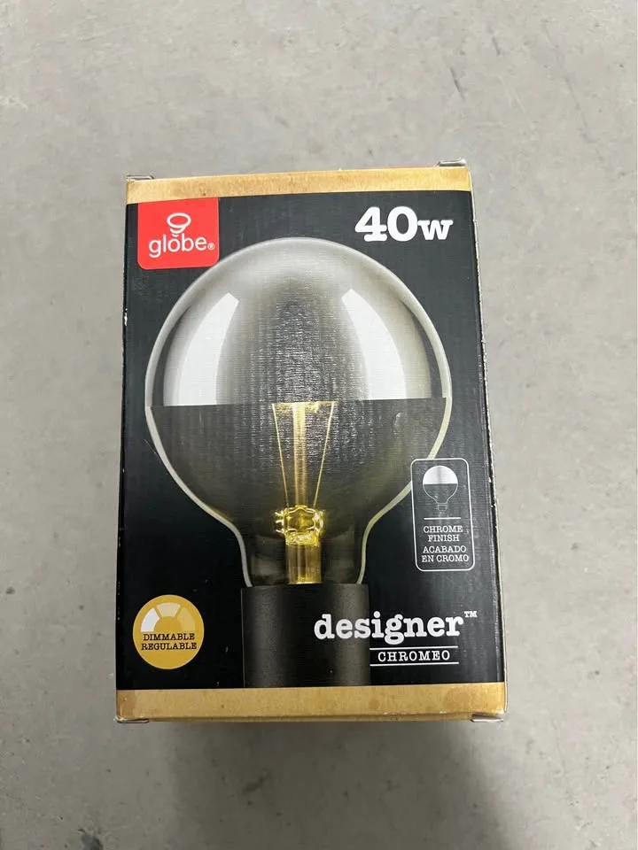 Globe chrome 40w light bulb new in box image indicator(3)